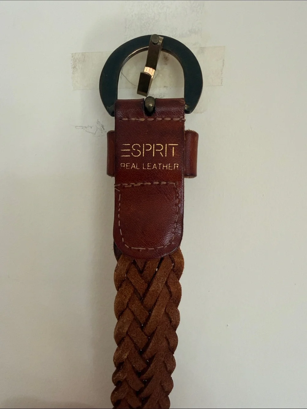 Esprit Braided Leather Belt in Brown